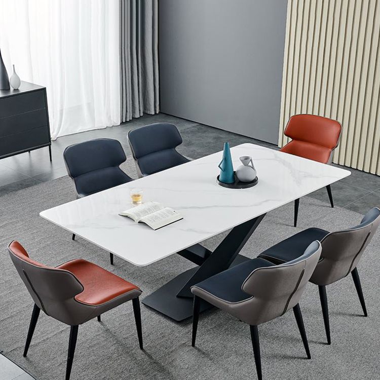 Industrial Design Wingback Parsons Chairs Leather Dining Side Chair