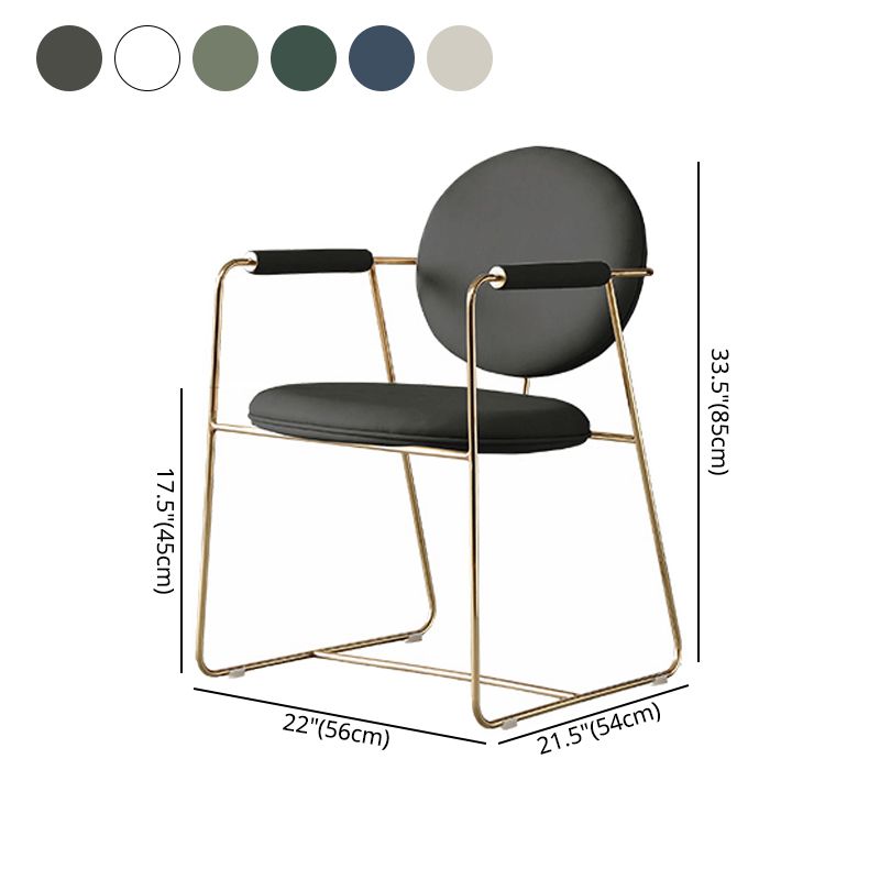 Modern Style Indoor Arm Chair Open Back Metal Upholstered Single Dining Room Chair Clearhalo ' kitchen&dining_furn' 'Dining Chairs' 'Dining Tables & Seating' 'dining_chair' 'furn' 'furn_dining_chair' 'Furniture' 'furniture_dining_chair' 'Kitchen & Dining Furniture' 'kitchen' 1200x1200_cd4a7933-fcdf-4c33-b369-9747e1310c9e