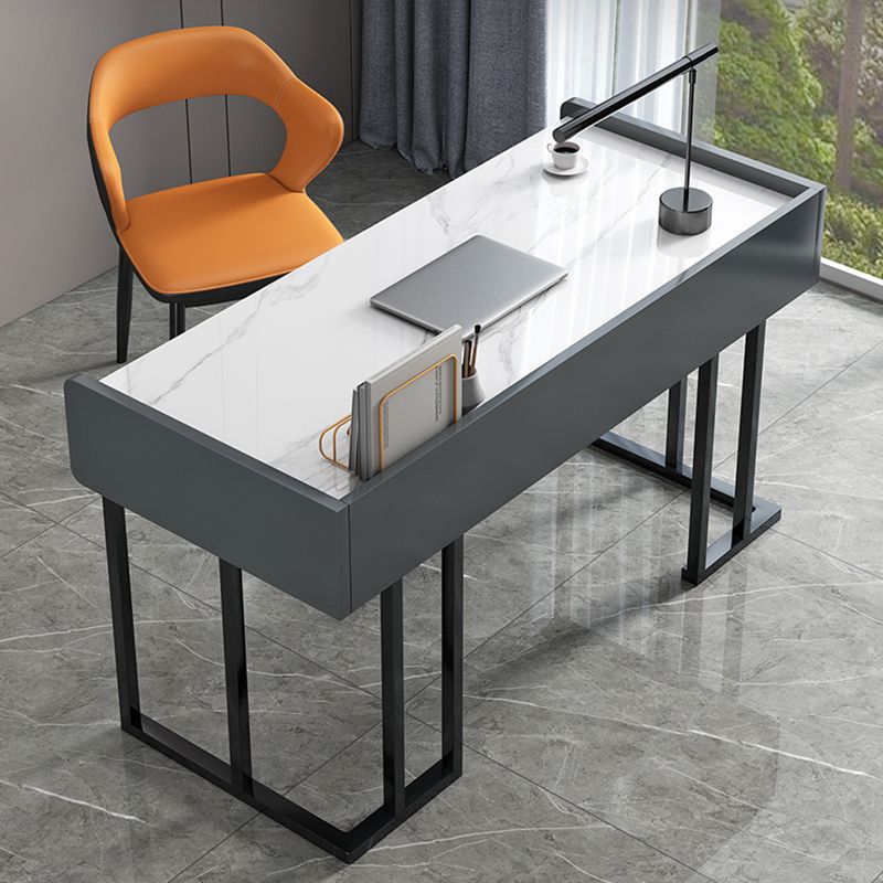Contemporary Stone Writing Desk Bedroom Office Desk with 2 Drawers Clearhalo 'furn' 'furn_office_desk' 'Furniture' 'Office Desks' 'Office Furniture' 'office_desk' 1200x1200_cd4b7dcd-9a23-4aeb-b2f9-df930f9865e4
