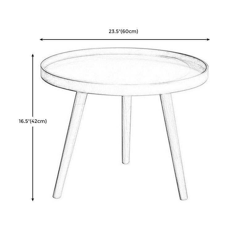 3 Legs Base Design Density Board  End Table with Round Side Table