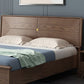 84.65 inch Wide Mid-century Bed Frame Solid Wood Bed with Headboard