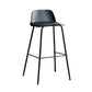 Plastic Scandinavian Bar Stools Low Back Barstool with 4 Iron Legs