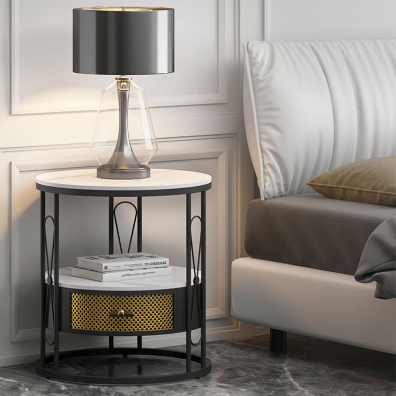 Modernistischer Metallrahmen 1-DRAWER RUND RUND LIVIS ROOM BEIDE