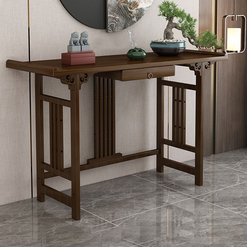 Wood Hall Console Table Mid Century Modern Rectangle End Table