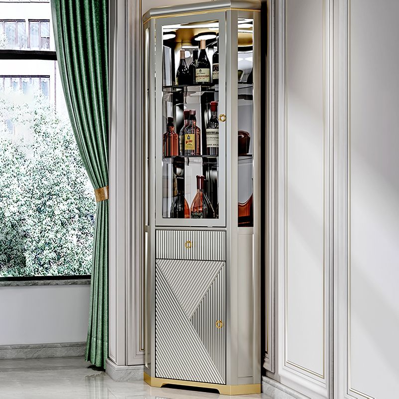 Zeitgenössische Eichenausstellungsständer Einheit Curio Schrank mit Türen