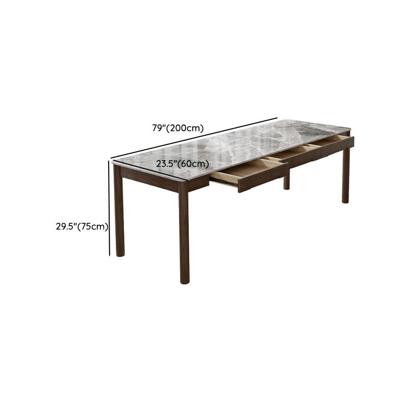 Bureau d'écriture de style industriel Bureau de tâche de forme rectangulaire en brun pour le bureau