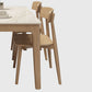 Mesa de comedor moderna con tapa de piedra blanca, mesa rectangular con patas de madera
