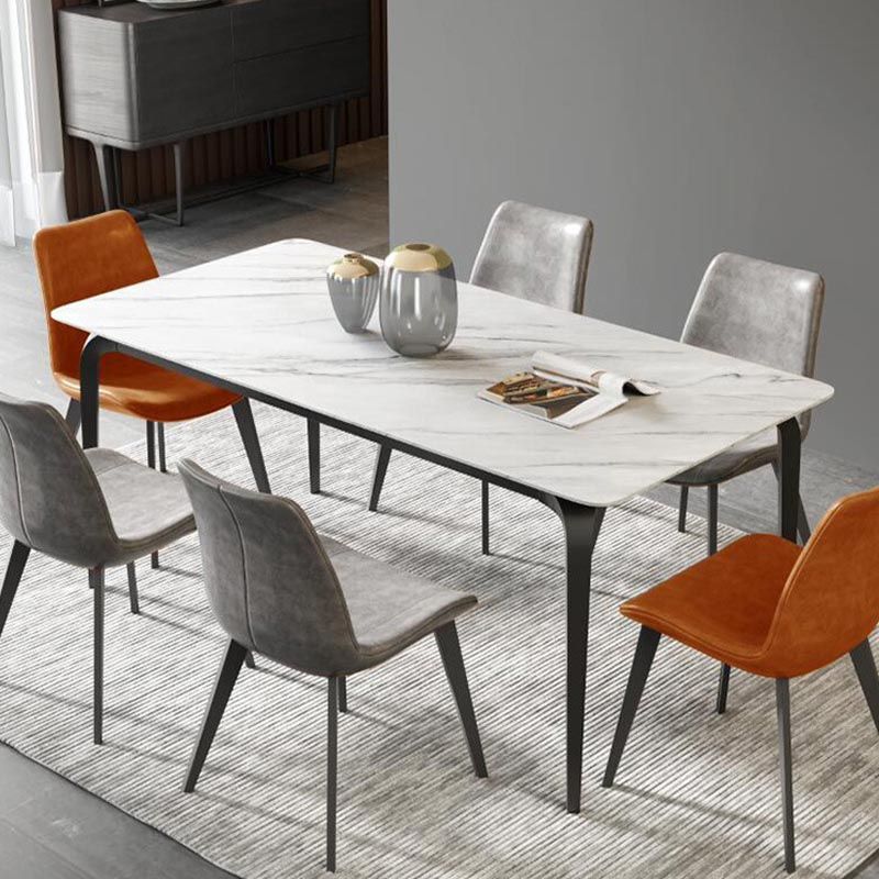 Stone Top Dining Table Traditional Luxury Dining Table with 4 Legs