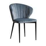 Eigentijdse zijstoel metalen wingback eetkamerstoel voor binnen