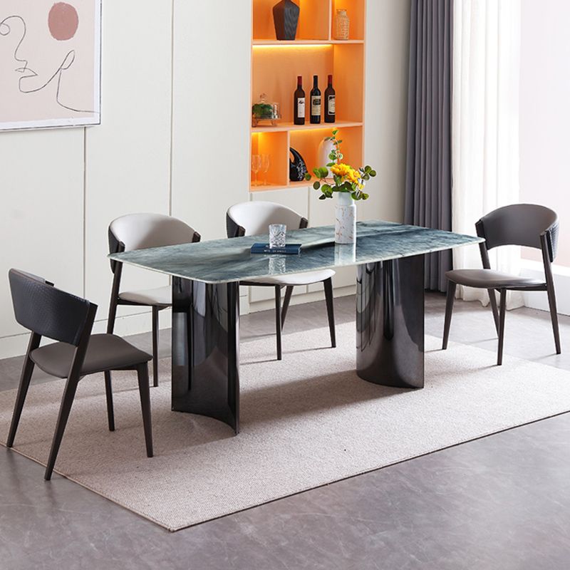 Moderne eetgelegenheid 1/5/7 PCS Rechthoek Marmeren eettafel met armloze stoelen