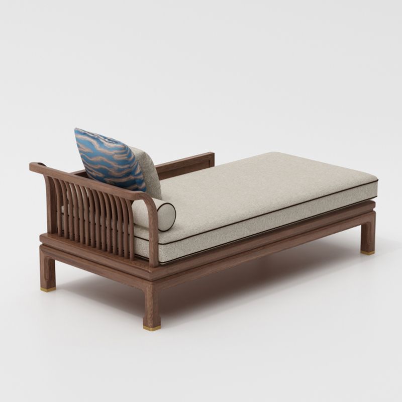 Farmhouse Wood Cushioned Chaise Lounge Ash and Walnut Left-Arm Floor Chair with Pillow Clearhalo 'Chairs & Seating' 'Chaise Lounge' 'chaise_lounge' 'furn' 'furn_chaise_lounge' 'Furniture' 'Living Room Furniture' 1200x1200_cd5378c7-041d-403b-833c-d38eeb46ee16