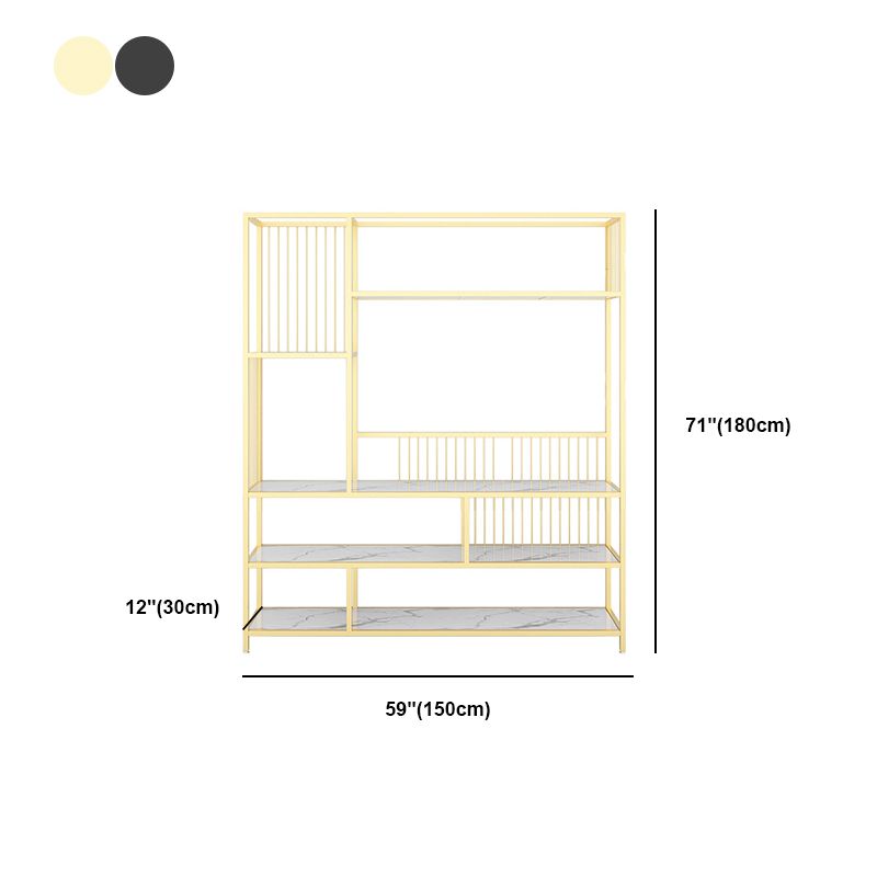 長方形の棚付きの棚の本棚5レベルを開く棚71 "