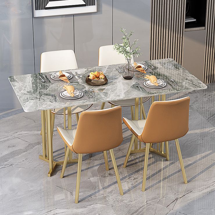 Sintered Stone Dining Table Traditional Luxury Rectangle Table with Gold Frame Clearhalo ' dining_table' 'Dining Tables & Seating' 'Dining Tables' 'furn' 'furn_dining_table' 'Furniture' 'furniture_dining_table' 'Kitchen & Dining Furniture' 'kitchen&dining_furn' 'kitchen' 'kitchen_dining_table' 1200x1200_cd539827-1dfa-4f40-a396-26f0dfa95a5c