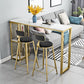 Set tavolo da bar in finto marmo stile glam 1/2/3 pezzi Set bancone da tavolo fisso