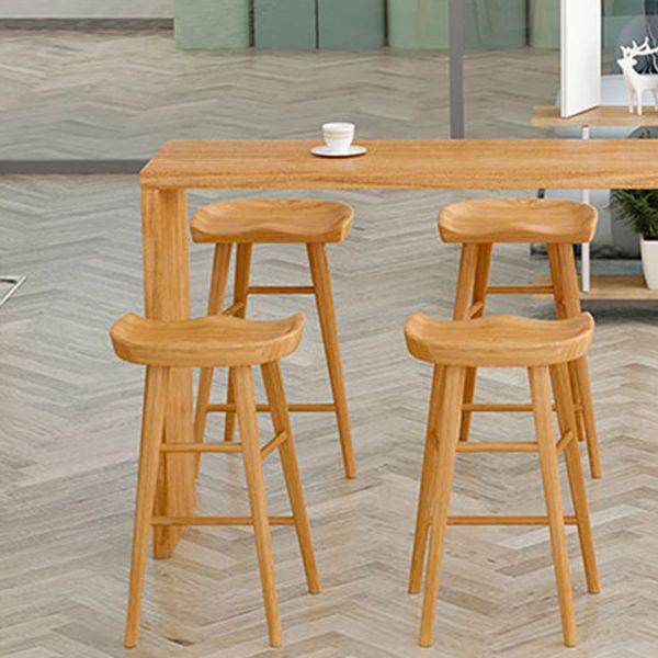 Contemporary Style 1/2/5/9 Pieces Bar Table Set Rectangle Wood Bar Table with Wood Stools Clearhalo 'Bar Furniture' 'furn' 'furn_home_bar_bar_sets' 'Furniture' 'Home Bars & Bar Sets' 'home_bar_bar_sets' 'Kitchen & Dining Furniture' 1200x1200_cd54f5fe-25e8-410a-bc47-bd76c9fe7c6d