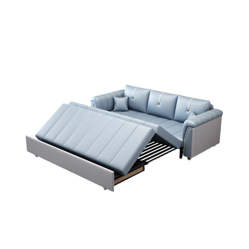 Square Arm Standard Couch Bed Contemporary Faux Leather Bed Sofa Couch Clearhalo 'furn' 'furn_sofas' 'Furniture' 'Living Room Furniture' 'Sofa' 'sofas' 1200x1200_cd55d1cc-f370-44db-bc41-8da9d9b0ef50