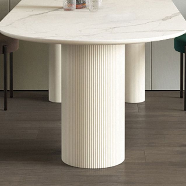 Sintered Stone Top Modern White Table for Restaurant Irregular Dining Table with 3 Legs Clearhalo ' dining_table' 'Dining Tables & Seating' 'Dining Tables' 'furn' 'furn_dining_table' 'Furniture' 'furniture_dining_table' 'Kitchen & Dining Furniture' 'kitchen&dining_furn' 'kitchen' 'kitchen_dining_table' 1200x1200_cd5707df-884b-443d-8e87-7d24b8e56375