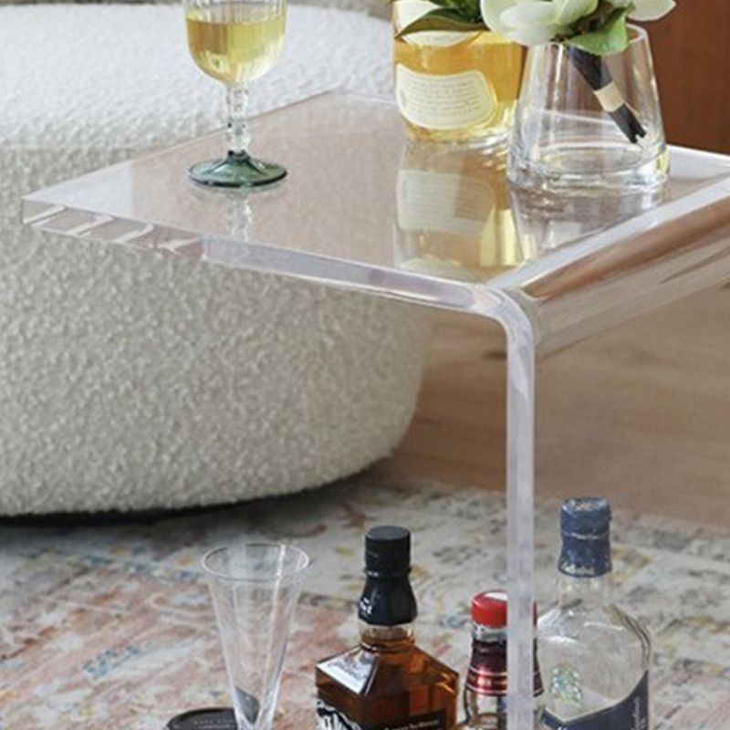 Modernistic Plastic Abstract End Table Rectangular Corner Table for Living Room Clearhalo 'Coffee & Accent Tables' 'End & Side Tables' 'end_side_tables' 'furn' 'furn_end_side_tables' 'Furniture' 'Living Room Furniture' 1200x1200_cd57c1fb-dd19-4140-acd0-76cfd94231bb