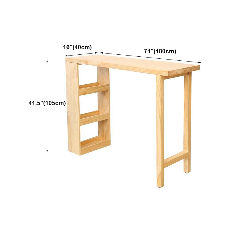 Modern Wood Counter Table with Rectangle Table Top Double Pedestal Table- 41.3" H Clearhalo 'Bar Furniture' 'Bar Tables' 'bar_tables' 'furn' 'furn_bar_tables' 'Furniture' 'furniture_bar_tables' 'Kitchen & Dining Furniture' 1200x1200_cd5a721f-460a-4173-bdaa-e60fe5693525
