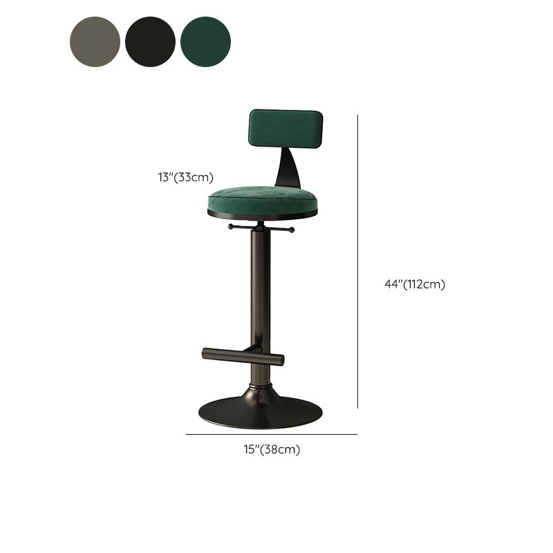 Industrial Armless Counter Stool Adjustable Bar Stool with Metal Base Clearhalo 'Bar Furniture' 'Bar Stools' 'bar_stools' 'furn' 'furn_bar_stools' 'Furniture' 'Kitchen & Dining Furniture' 1200x1200_cd5c2946-7885-49d2-98df-3e0125d1151b