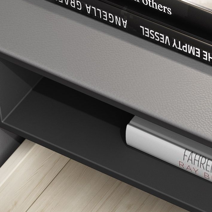 Table de nuit en cuir et en bois moderne table de chevet ouverte minimaliste avec jambes