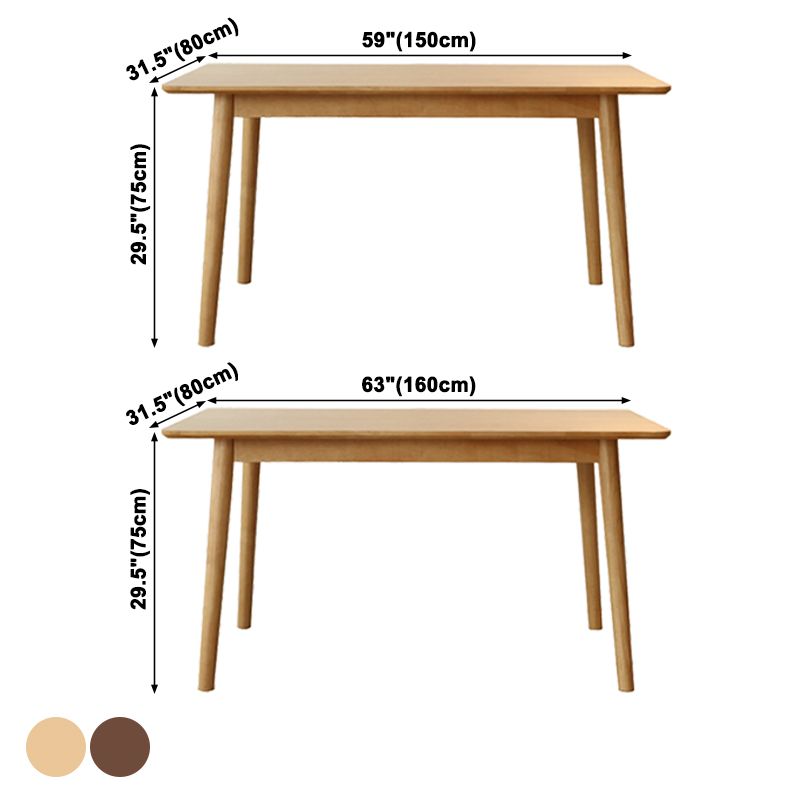 Simplicity Solid Wood Dining Table Rectangle Shape Dining Table with 4 Legs Base Clearhalo ' dining_table' 'Dining Tables & Seating' 'Dining Tables' 'furn' 'furn_dining_table' 'Furniture' 'furniture_dining_table' 'Kitchen & Dining Furniture' 'kitchen&dining_furn' 'kitchen' 'kitchen_dining_table' 1200x1200_cd5c660f-a0ea-4b80-9194-35b5706e1103