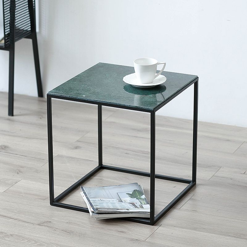 Glam Frame Coffee Table Slate Square Cocktail Table for Living Room Clearhalo 'Coffee & Accent Tables' 'Coffee Tables' 'coffee_tables' 'furn' 'furn_coffee_tables' 'Furniture' 'Living Room Furniture' 1200x1200_cd5ca79a-ebbe-4099-9274-844bd42dc349