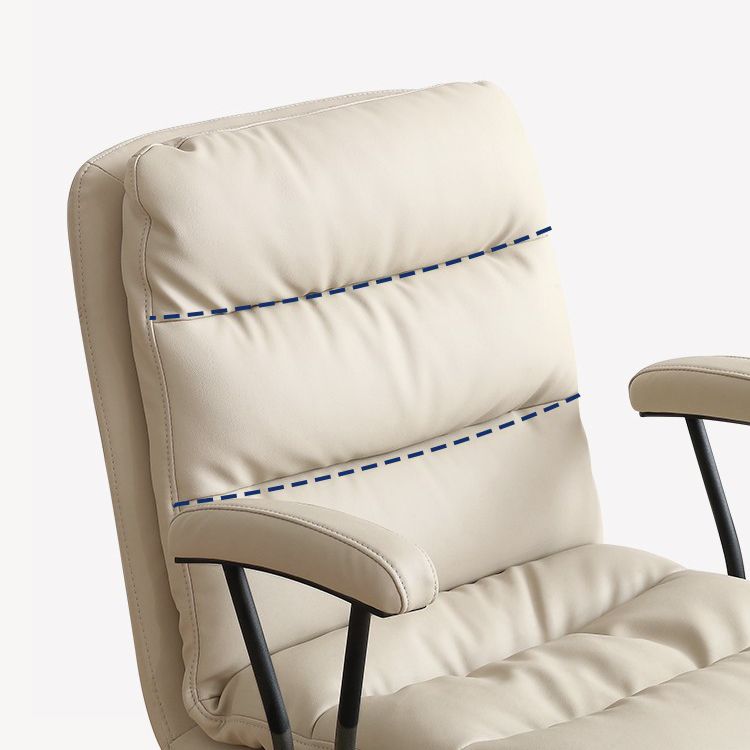 Modern Leather Chair Padded Arms Adjustable Seat Height Office Chair with Wheels Clearhalo 'furn' 'furn_office_chair' 'Furniture' 'Office Chairs' 'Office Furniture' 'office_chair' 1200x1200_cd5ce95b-6c6a-4ade-9813-72df8decfc66