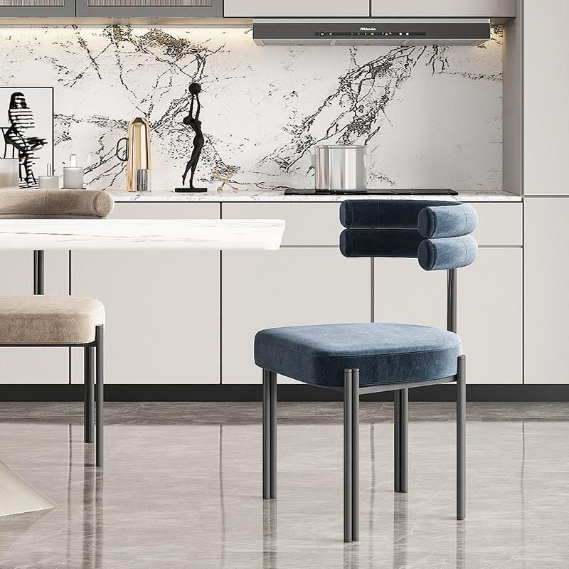 Contemporary Velvet Armless Side Chair Matte Finish Open Back Dining Chair Clearhalo ' kitchen&dining_furn' 'Dining Chairs' 'Dining Tables & Seating' 'dining_chair' 'furn' 'furn_dining_chair' 'Furniture' 'furniture_dining_chair' 'Kitchen & Dining Furniture' 'kitchen' 1200x1200_cd5da52d-b452-40fd-a191-e75f136ff306