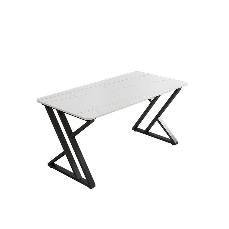 Scrivania rettangolare da ufficio in slitta di altezza da 30 pollici con gambe di ferro per ufficio