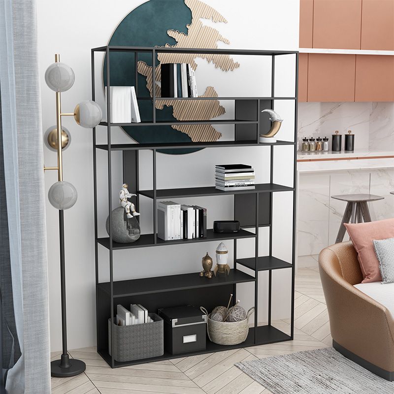 Modern Open Bookcase with Metal Rectangular Shelves for Office Clearhalo 'Bookcases' 'furn' 'furn_bookcases' 'Furniture' 'furniture_bookcases' 'kitchen' 'kitchen_bookcases' 'Living Room Furniture' 'Office Furniture' 1200x1200_cd6028e6-f4f4-40f5-9c72-eb943e6c3b43