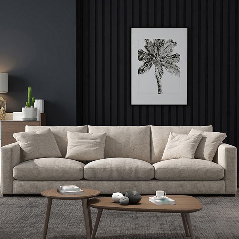 Sponge/latex Seat Filling Imitation Leather & Cotton & Linen Upholstered Rectangular Sofa Clearhalo 'furn' 'furn_sofas' 'Furniture' 'furniture_sofas' 'kitchen' 'kitchen_sofas' 'Living Room Furniture' 'Sofa' 'sofas' 1200x1200_cd60498e-a9e6-4d02-b77c-0395e9ccf949