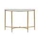Modern Half Moon Console Table Stone Console Sofa Table in Gold