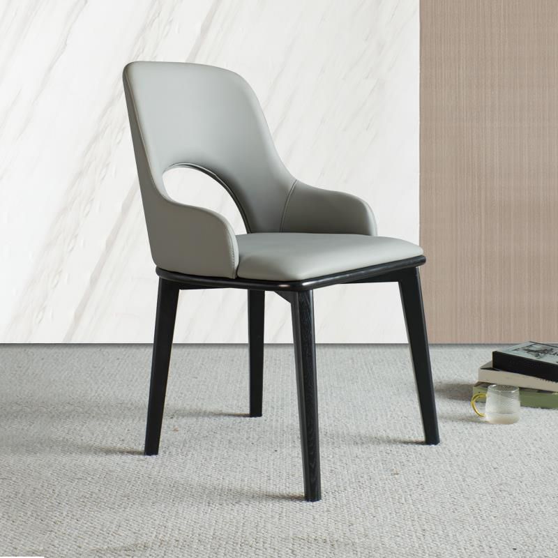 Open Back Home Dining Chair Wooden legs Arm Chair with Upholstered Clearhalo 'Dining Chairs' 'Dining Tables & Seating' 'dining_chair' 'furn' 'furn_dining_chair' 'Furniture' 'Kitchen & Dining Furniture' 1200x1200_cd61b46f-ac32-4e99-ab42-2a2c9e9c79f3