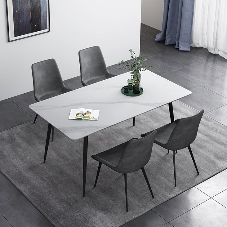 Modern Style Rectangle Dining Table Stone 4-foot Furniture for Dining Room Clearhalo ' dining_table' 'Dining Tables & Seating' 'Dining Tables' 'furn' 'furn_dining_table' 'Furniture' 'furniture_dining_table' 'Kitchen & Dining Furniture' 'kitchen&dining_furn' 'kitchen' 'kitchen_dining_table' 1200x1200_cd63f447-51cd-4edf-89b1-516e422b1c2b