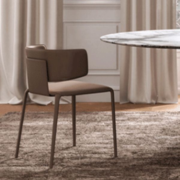 Noordse stijl zijstoel faux lederen wingback stoel voor woonkamer