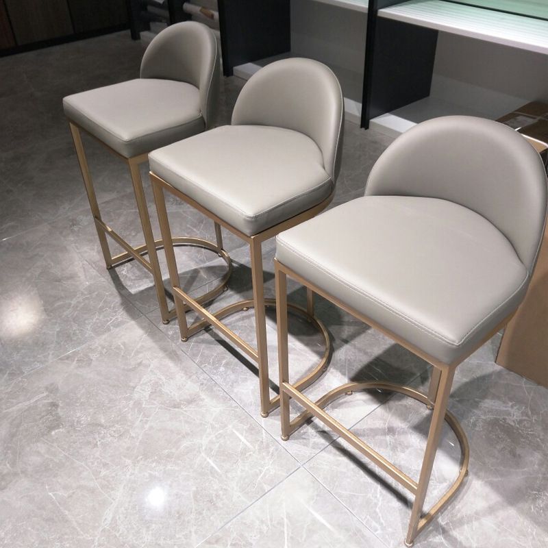 Industrial Low Back Stool PU Leather Counter Stool with Metal Legs Clearhalo 'Bar Furniture' 'Bar Stools' 'bar_stools' 'furn' 'furn_bar_stools' 'Furniture' 'Kitchen & Dining Furniture' 1200x1200_cd699fb0-5833-46db-8873-d4e75cd86ee5
