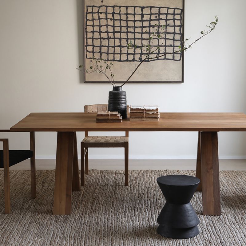 Solid Wood Dining Table Rectangle Modern Dinner Table for Home Use Clearhalo 'Dining Tables & Seating' 'Dining Tables' 'dining_table' 'furn' 'furn_dining_table' 'Furniture' 'Kitchen & Dining Furniture' 1200x1200_cd6a5464-4b14-4c1f-897f-2fea53ccfa20