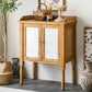 Industrial Wooden Accent Cabinet with Wooden Legs and Doors Cabinet