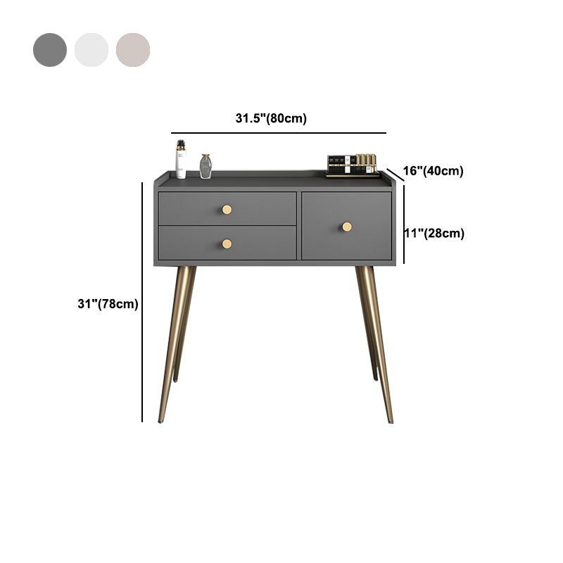 Contemporary Vanity Dressing Table 3 Drawer 30.7" Tall Makeup Vanity Desk Table Clearhalo 'Bedroom Furniture' 'furn' 'furn_makeup_vanities' 'Furniture' 'Makeup Vanities' 'makeup_vanities' 1200x1200_cd6dc94a-38b3-46f0-a251-31ff79fd7a11