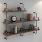 Floating Engineered Wood Bookshelf Industrial Closed Back Bookcase