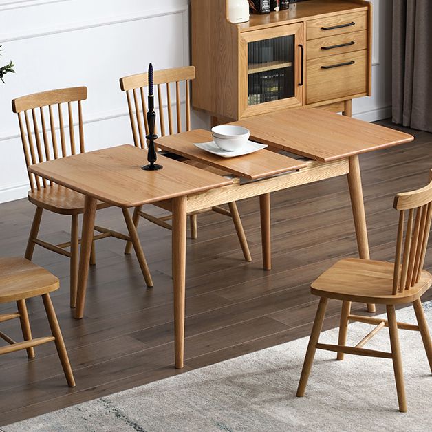Contemporary Rectangle Dining Table Oak Solid Wood Table with 4 Legs for Dining Room Clearhalo ' dining_table' 'Dining Tables & Seating' 'Dining Tables' 'furn' 'furn_dining_table' 'Furniture' 'furniture_dining_table' 'Kitchen & Dining Furniture' 'kitchen&dining_furn' 'kitchen' 'kitchen_dining_table' 1200x1200_cd7017cf-96b8-4998-99c7-779deebb04d9
