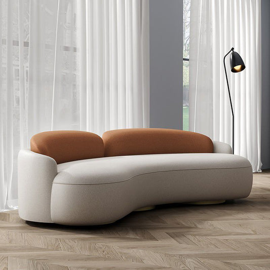 Contemporary Faux Leather Tight Back Sofa with Tuxedo Arm in White