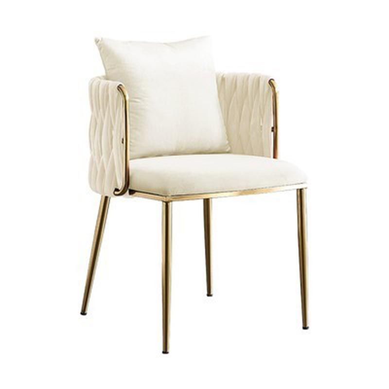 Glam Upholstered Dining Arm Chair Velvet Dining Chair with Gold Legs Clearhalo 'Dining Chairs' 'Dining Tables & Seating' 'dining_chair' 'furn' 'furn_dining_chair' 'Furniture' 'Kitchen & Dining Furniture' 1200x1200_cd717300-edf4-46d4-bb13-948aad993da4