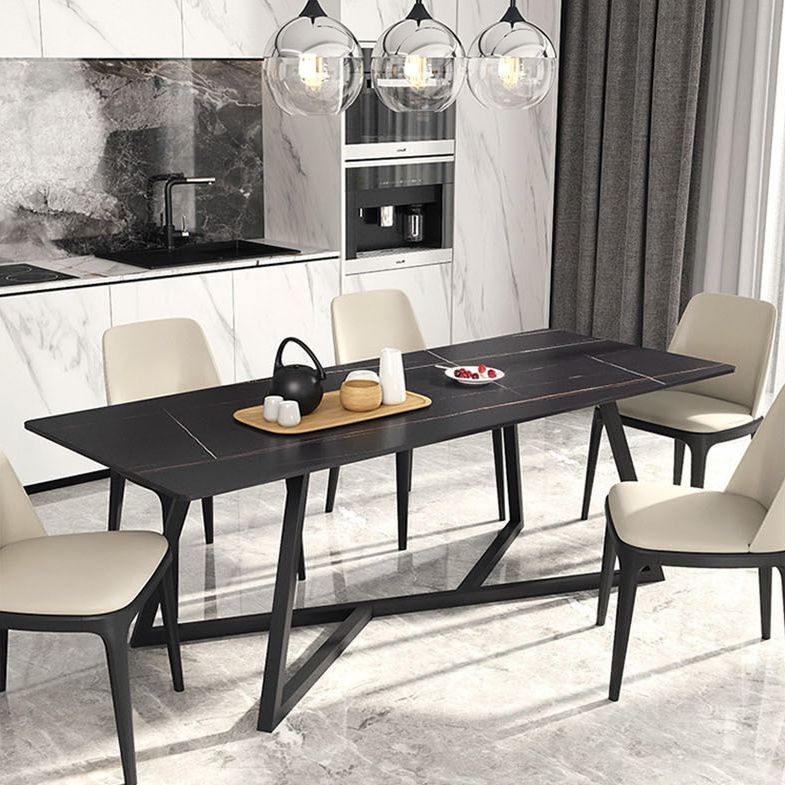 Set da tavolo in pietra nera per casa 1/2/5/6/7 pezzi Dinette moderna