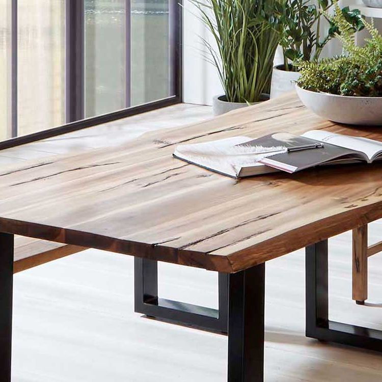 Metal Industrial Rectangle Dining Table Solid Wood Top Table with Sled Base Clearhalo ' dining_table' 'Dining Tables & Seating' 'Dining Tables' 'furn' 'furn_dining_table' 'Furniture' 'furniture_dining_table' 'Kitchen & Dining Furniture' 'kitchen&dining_furn' 'kitchen' 'kitchen_dining_table' 1200x1200_cd73041e-d7b6-4e73-95ff-086afcc2274b