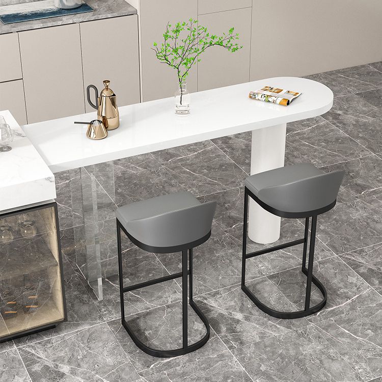 Modern Iron Bar Dining Table with Stone Top Engineered Wood Indoor Bistro Table Clearhalo 'Bar Furniture' 'Bar Tables' 'bar_tables' 'furn' 'furn_bar_tables' 'Furniture' 'furniture_bar_tables' 'Kitchen & Dining Furniture' 1200x1200_cd7318a1-374b-43da-9912-ba54945ed65d