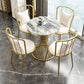 Glam Kitchen Dining Room Set with Sintered Stone Top and Metal Base Dining Furniture Clearhalo 'Dining Room Sets' 'Dining Tables & Seating' 'dining_room_set' 'Furniture' 'furniture_dining_room_set' 'Kitchen & Dining Furniture' 'kitchen&dining_furn' 'kitchen' 1200x1200_cd7336f3-3ed4-4ab1-af4a-9f56344cc7f2