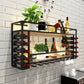 Iron Wine Rack Modern Style Wall Mounted Wine Holder Rack with Shelf Clearhalo 'furn' 'furn_wine_racks' 'Furniture' 'Kitchen & Dining Furniture' 'Wine Racks' 'wine_racks' 1200x1200_cd733d7b-aa5b-4754-b91a-433747f94e16