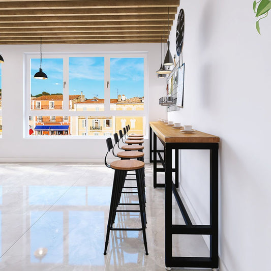 Rechteckige Stabhöhe Tisch Industrial Style Bar Tisch mit Trestle Basis